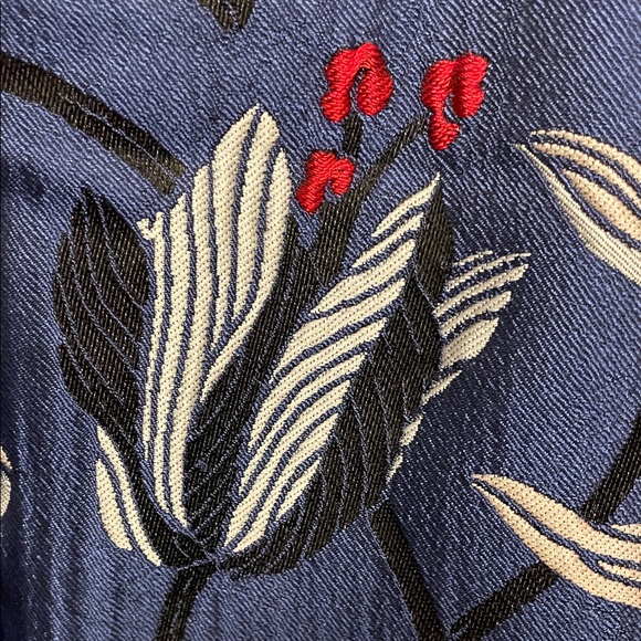 Escada Floral Dress With Statement Neckline Size 44 - Picture 11 of 15